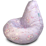 Кресло бескаркасное Mypuff груша, Волшебный единорог, размер XL- Компакт, оксфорд