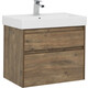 Тумба с раковиной Aquanet Nova Lite 75 два ящика, дуб рустикальный (249515, 242338)