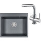 Кухонная мойка и смеситель Granula GR-6001 шварц, Lemark Comfort LM3061C