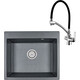 Кухонная мойка и смеситель Granula GR-6001 шварц, Lemark Comfort LM3070C