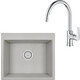 Кухонная мойка и смеситель Granula GR-6001 базальт, Grohe BauEdge 31367001