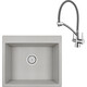 Кухонная мойка и смеситель Granula GR-6001 базальт, Lemark Comfort LM3071C-Gray