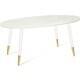 Стол Sheffilton SHT-TU14/120/80 МДФ овальная белый муар/золото/бетон крем