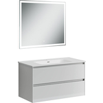 Мебель для ванной Sancos Cento 90 два ящика, белый глянец