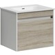 Тумба с раковиной Sancos Smart 60 два ящика, дуб бардолино/белый (SM60E, CN7001)