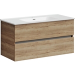 Тумба с раковиной Sancos Urban 100 два ящика, дуб галифакс натуральный (UR100EG, CN7003)
