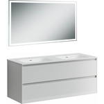 Мебель для ванной Sancos Cento 120 два ящика, двойная раковина, белый глянец