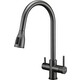 Смеситель для кухни Paulmark Lange с подключением фильтра, вороненая сталь (La214212-GM)