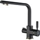 Смеситель для кухни ZorG Steel Hammer с подключением фильтра, черный матовый (SH 909 BLACK BR)