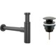 Сифон для раковины Wellsee Drainage System с донным клапаном, матовый черный (182120003)