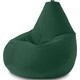 Кресло бескаркасное Mypuff груша, Зеленый, размер XXL- Миди, велюр