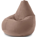 Кресло бескаркасное Mypuff груша, Какао, размер XXL- Миди, велюр