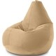 Кресло бескаркасное Mypuff груша, Латте, размер XXXL- Стандарт, велюр