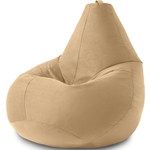 Кресло бескаркасное Mypuff груша, Латте, размер XXXXL- Комфорт, велюр