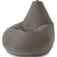 Кресло бескаркасное Mypuff груша, Серый, размер XXL- Миди, велюр