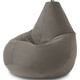 Кресло бескаркасное Mypuff груша, Темно-серый, размер XXXL- Стандарт, мебельный велюр (b_664_1)
