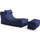 Кресло бескаркасное Mypuff лежак шезлонг, Лонг Темно-синий, оксфорд 600