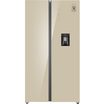 Холодильник Weissgauff WSBS 590 Inverter NoFrost Water Dispenser Beige Glass