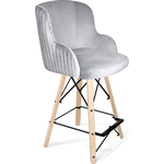 Стул полубарный Sheffilton SHT-ST39-1/S80-1 серое облако/прозрачный лак/черный муар