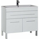 Тумба под раковину Aquanet Верона 100 с дверцами и ящиком, белая (182710)