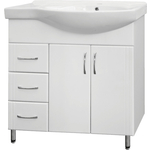 Тумба под раковину Style line Эко Стандарт №25 L ящики слева, белая (ЛС-00000108)
