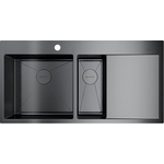 Кухонная мойка Omoikiri Akisame 100-2 GM-L вороненая сталь (4973103)