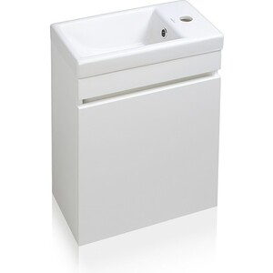 Тумба с раковиной Style line Compact Люкс 40 белая (СС-00000248 + S-UM-COM40/1-w)