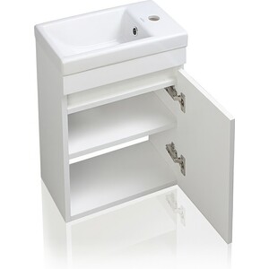Тумба с раковиной Style line Compact Люкс 40 белая (СС-00000248 + S-UM-COM40/1-w)