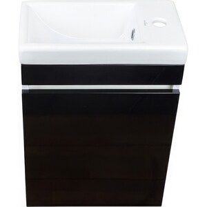 Тумба с раковиной Style line Compact Люкс 40 черная (СС-00000419 + S-UM-COM40/1-w)