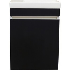 Тумба с раковиной Style line Compact Люкс 40 черная (СС-00000419 + S-UM-COM40/1-w)