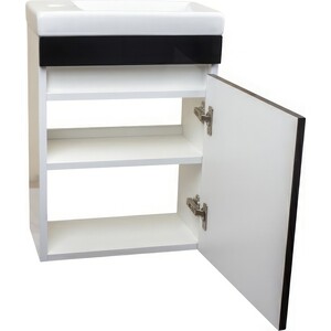 Тумба с раковиной Style line Compact Люкс 40 черная (СС-00000419 + S-UM-COM40/1-w)