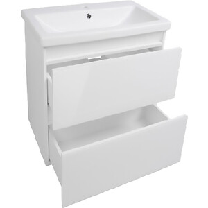 Тумба с раковиной Style line Даймонд Люкс 60 белая (СС-00000500 + S-UM-COM60/1-w)