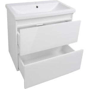 Тумба с раковиной Style line Даймонд Люкс 70 белая (СС-00000498 + S-UM-COM70/1-w)