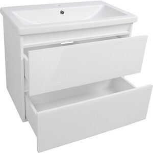 Тумба с раковиной Style line Даймонд Люкс 80 белая (СС-00000483 + S-UM-COM80/1-w)