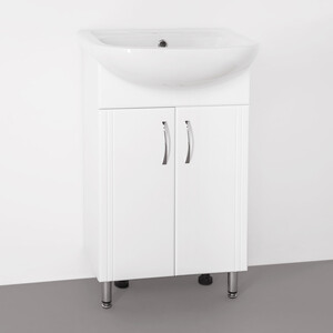 Тумба с раковиной Style line Эко Стандарт №9 белая (ЛС-00000492 + 1WH110256)