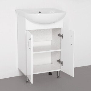 Тумба с раковиной Style line Эко Стандарт №9 белая (ЛС-00000492 + 1WH110256)