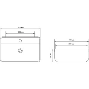 Раковина накладная Aquanet Soul 2 50х40 (211283)