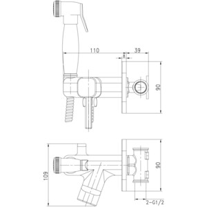 Гигиенический душ Lemark Solo с гигиеническим набором, встраиваемый (LM7165B)
