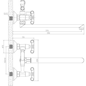 Смеситель для ванны Rossinka Silvermix с душем, хром (RS42-80)
