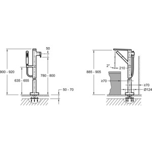 Смеситель для ванны Jacob Delafon Composed напольный, для механизма E97906D-NF (E73087-CP)