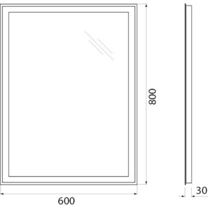Зеркало BelBagno Spc-Grt 60х80 с подсветкой, кнопочный выключатель (SPC-GRT-600-800-LED-BTN)