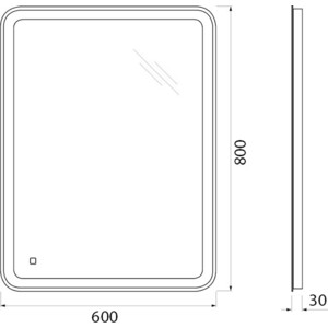 Зеркало BelBagno Spc-Mar 60х80 с подсветкой, сенсор (SPC-MAR-600-800-LED-TCH)
