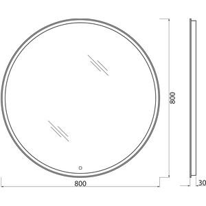 Зеркало BelBagno Spc-Rng 80 с подсветкой, сенсор (SPC-RNG-800-LED-TCH)