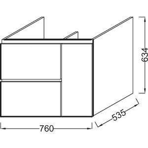 Тумба под раковину Jacob Delafon Soprano 76 черное дерево (EB1333-E15)