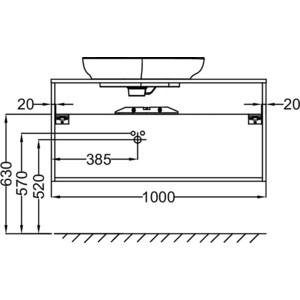 Тумба с раковиной Jacob Delafon Nouvelle Vague 100 фактурный дуб (EB3040-E73, EVI102-00)