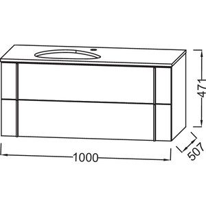 Тумба с раковиной Jacob Delafon Nouvelle Vague 100 фактурный дуб (EB3040-E73, EVI102-00)