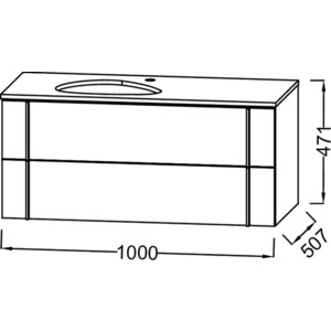 Тумба с раковиной Jacob Delafon Nouvelle Vague 100 фактурный дуб (EB3040-E73, EVI102-00)