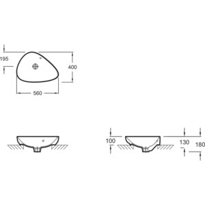 Раковина врезная Jacob Delafon Nouvelle Vague 56x40 (EVI102-00)