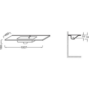 Раковина мебельная Jacob Delafon Ola 101x46 (EXUA112-00)