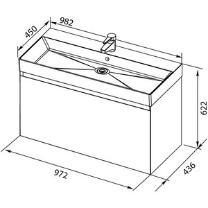 Тумба под раковину Aquanet Йорк 100 белый (202091)